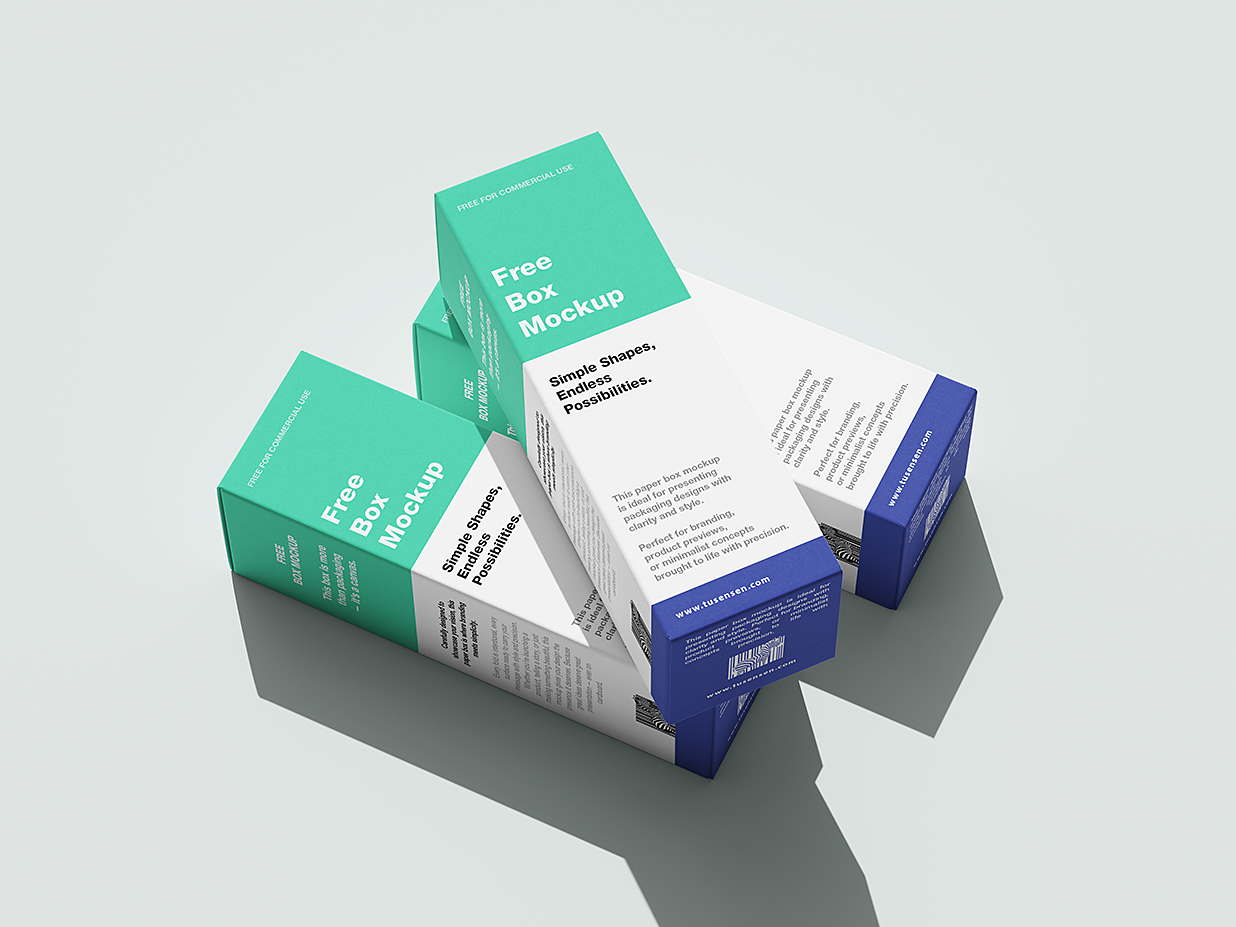 高质感护肤品纸盒包装盒样机mockup5组插图3