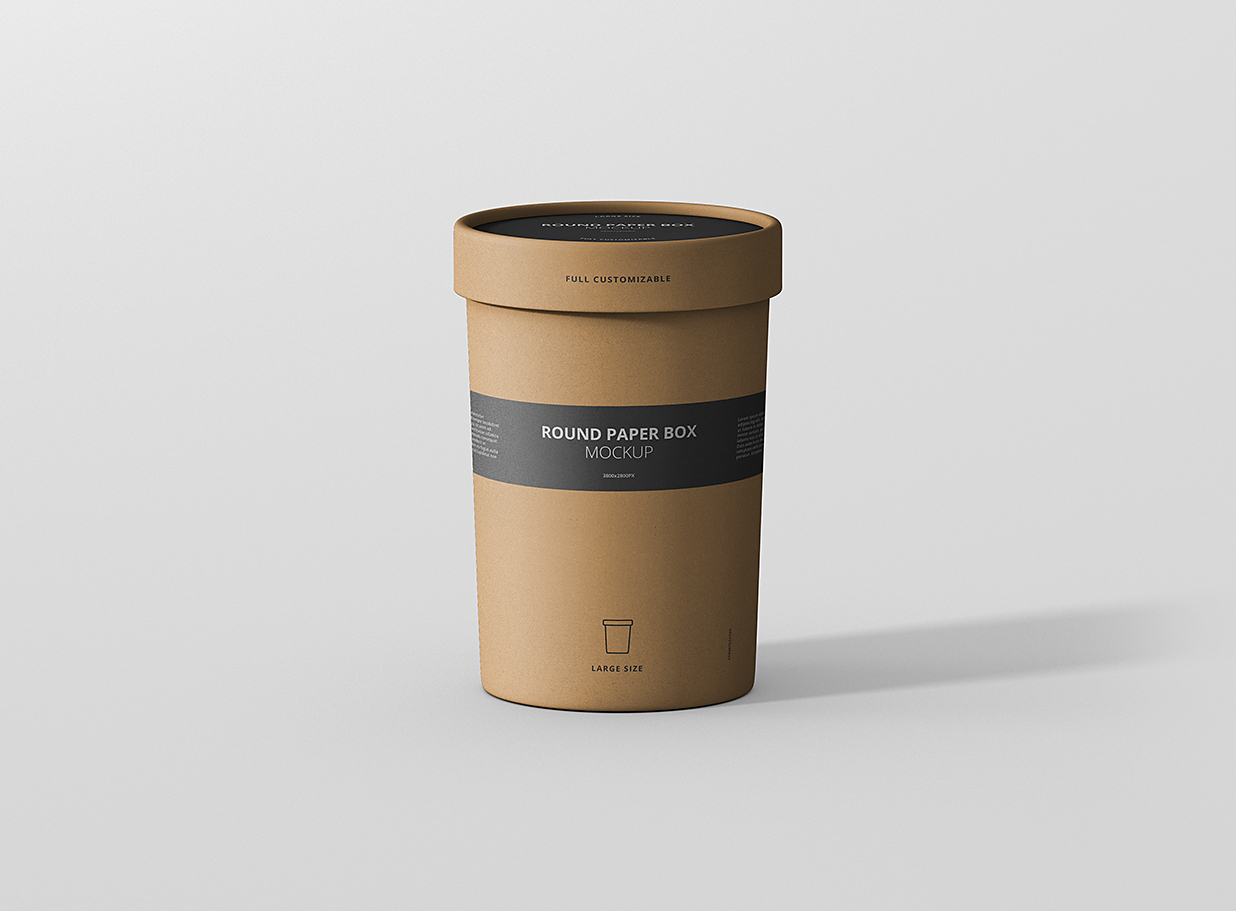 圆形牛皮纸纸筒杯包装盒样机mockup8组插图3