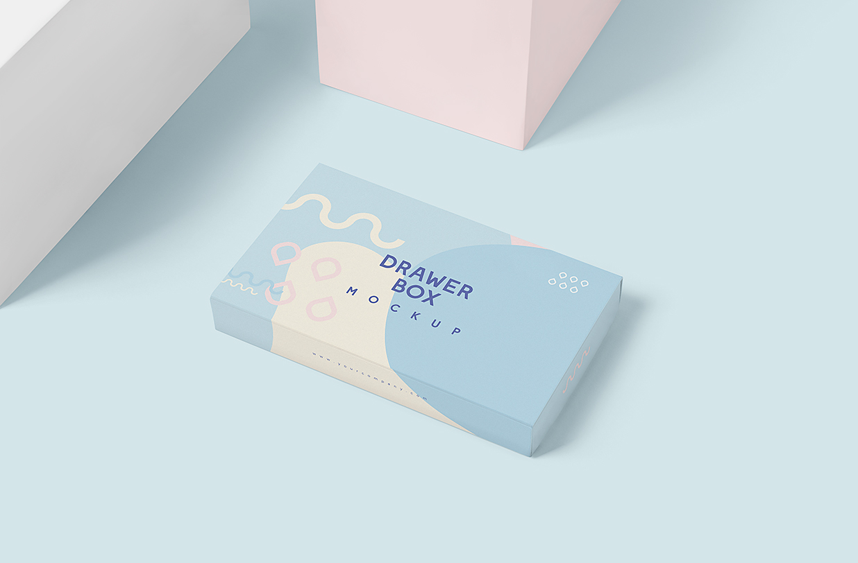 带场景的抽拉盒包装盒纸盒样机mockup6组插图4