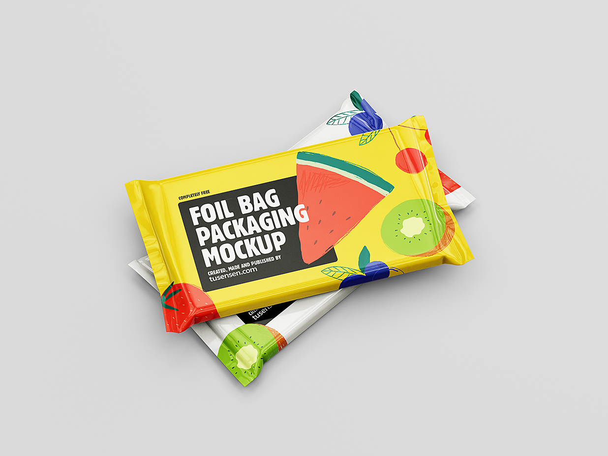 高质感零食包装袋样机mockup5组插图4