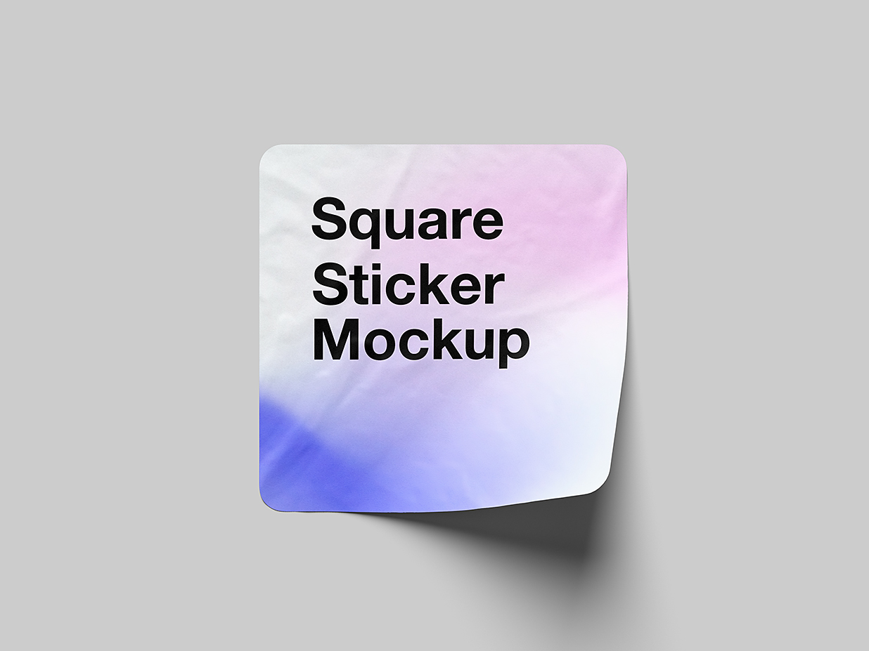 矩形可撕贴纸样机mockup5组插图4