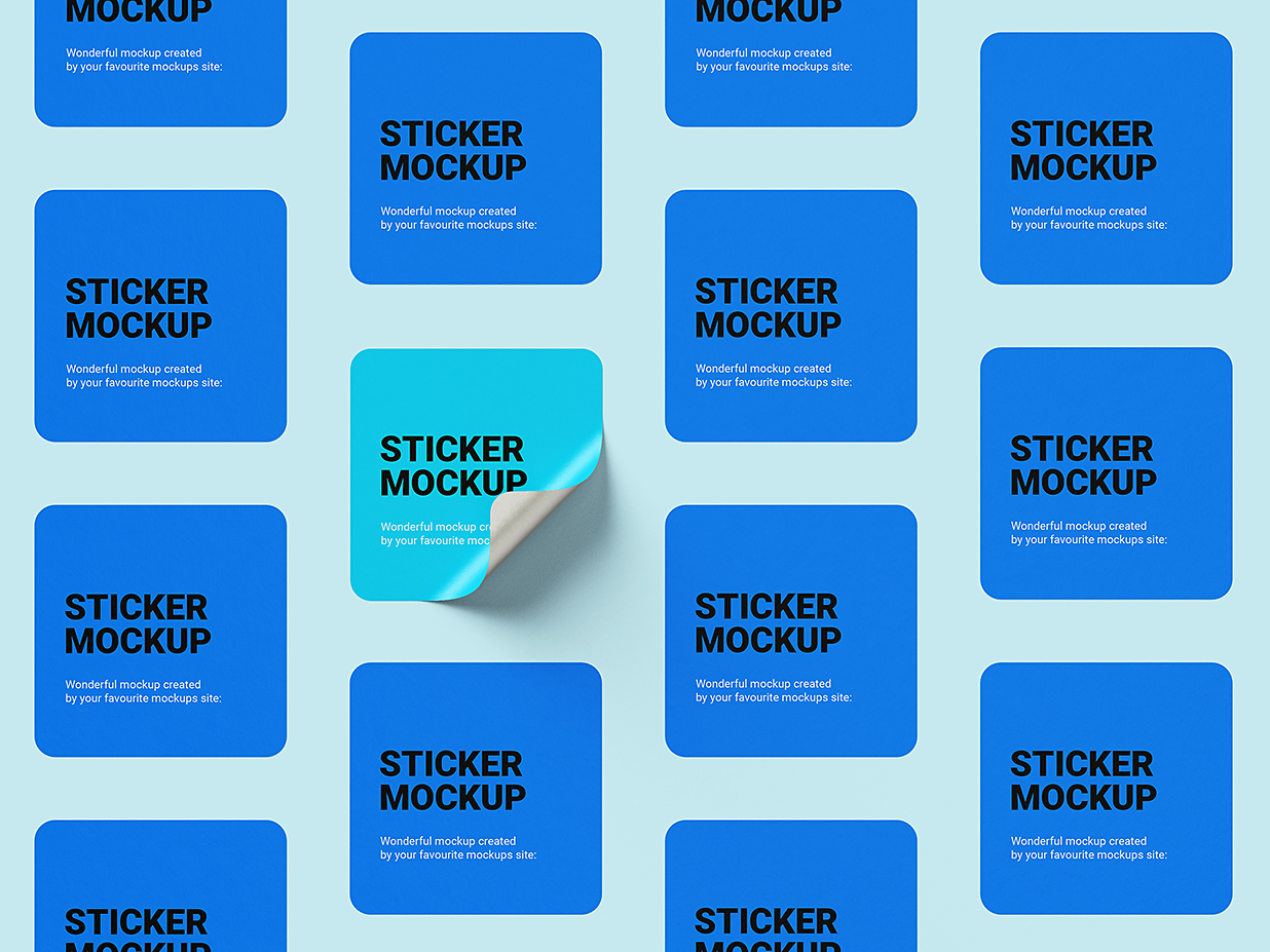 矩形可撕贴纸样机mockup6组插图4