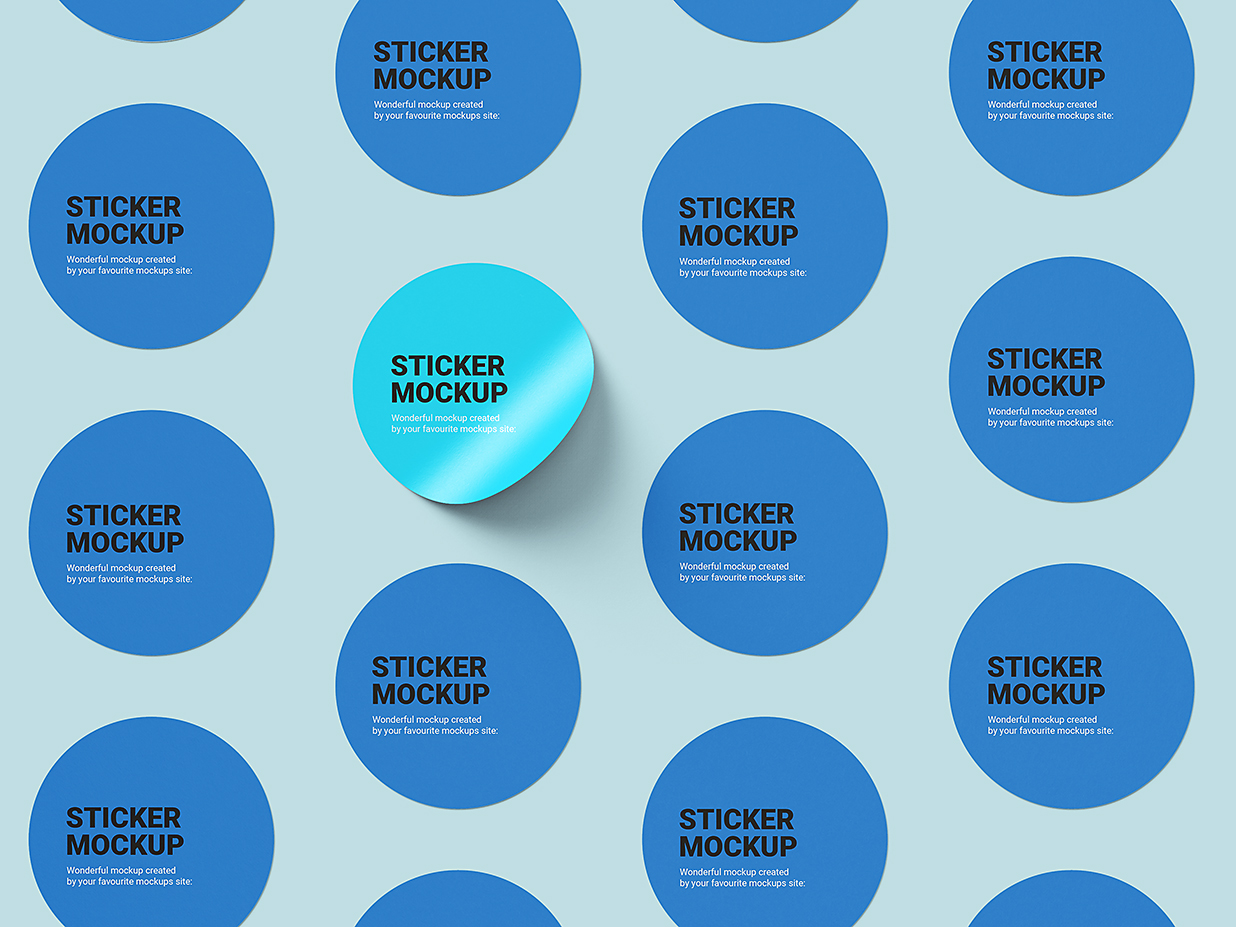 圆形可撕贴纸样机mockup6组插图4