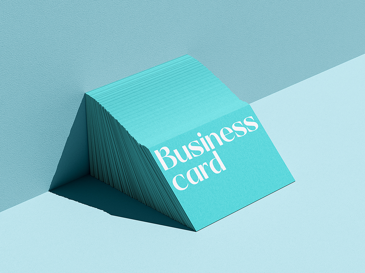 高质感堆叠的横版名片样机mockup5组插图3