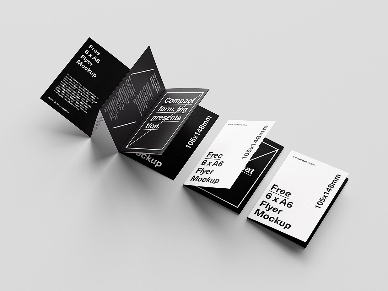 优雅的六折页宣传册样机mockup5组插图4