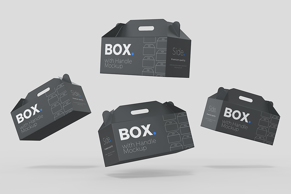 高质感山顶盒打包盒外卖手提纸盒包装样机6组插图4