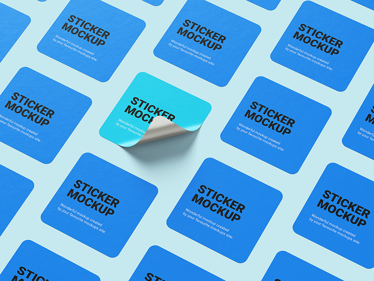 矩形可撕贴纸样机mockup6组插图5