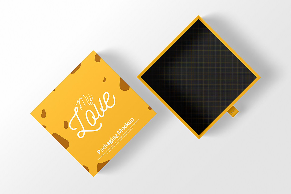 高质感抽拉盒包装盒礼品盒纸盒样机mockup6组插图5