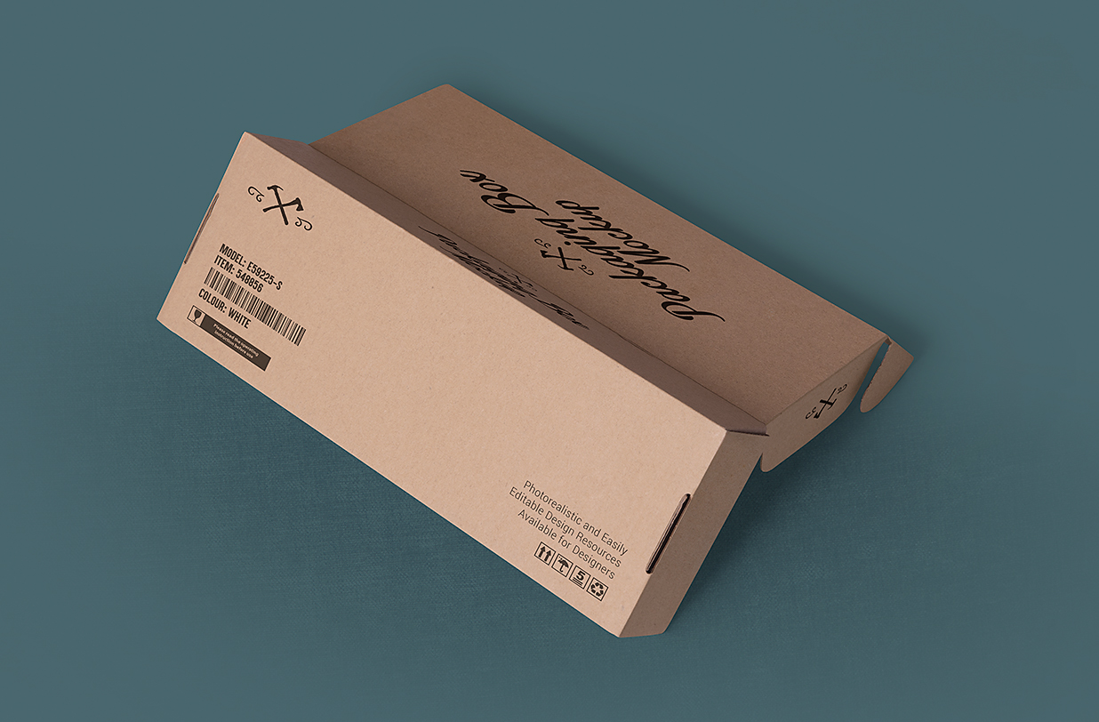牛皮纸飞机盒纸盒包装盒样机mockup7组插图5