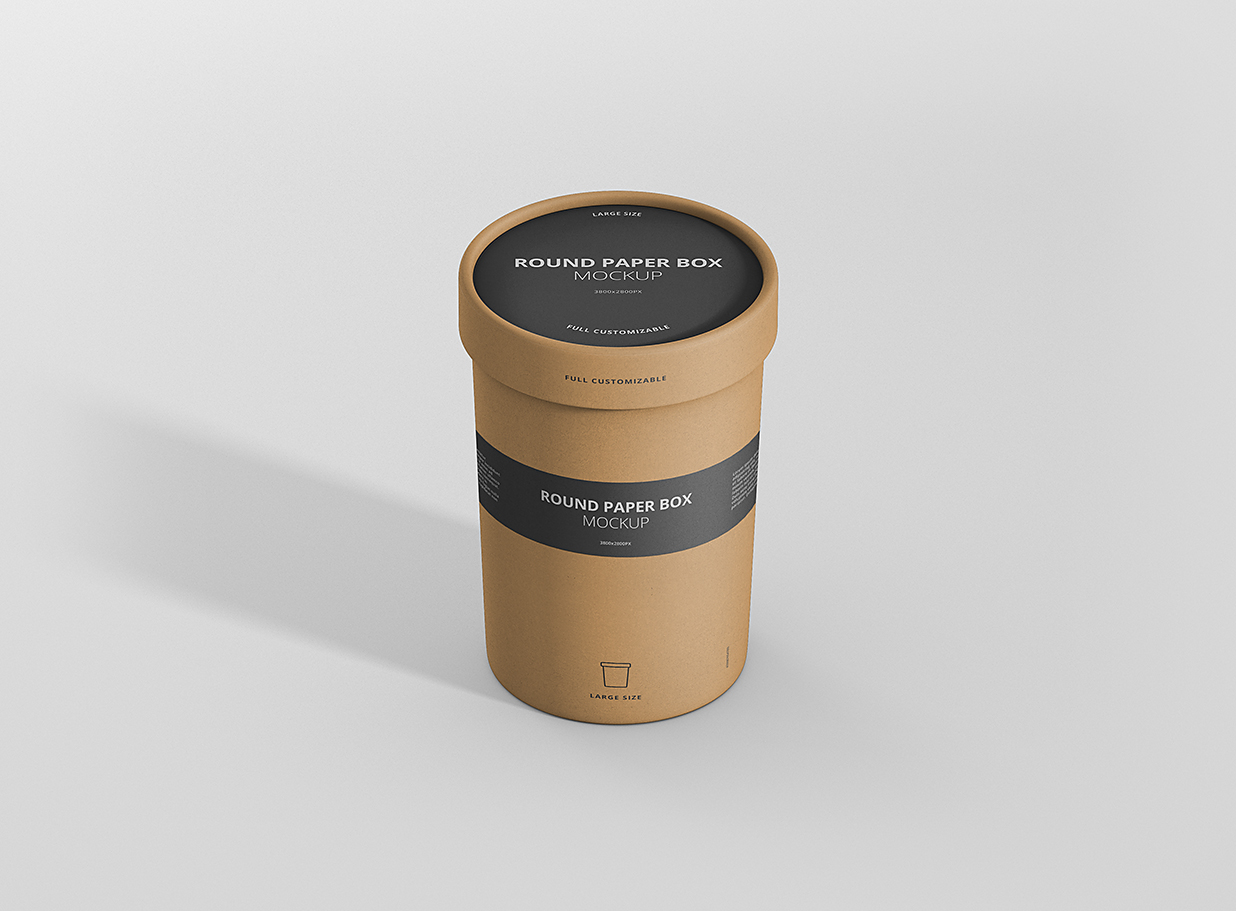 圆形牛皮纸纸筒杯包装盒样机mockup8组插图5