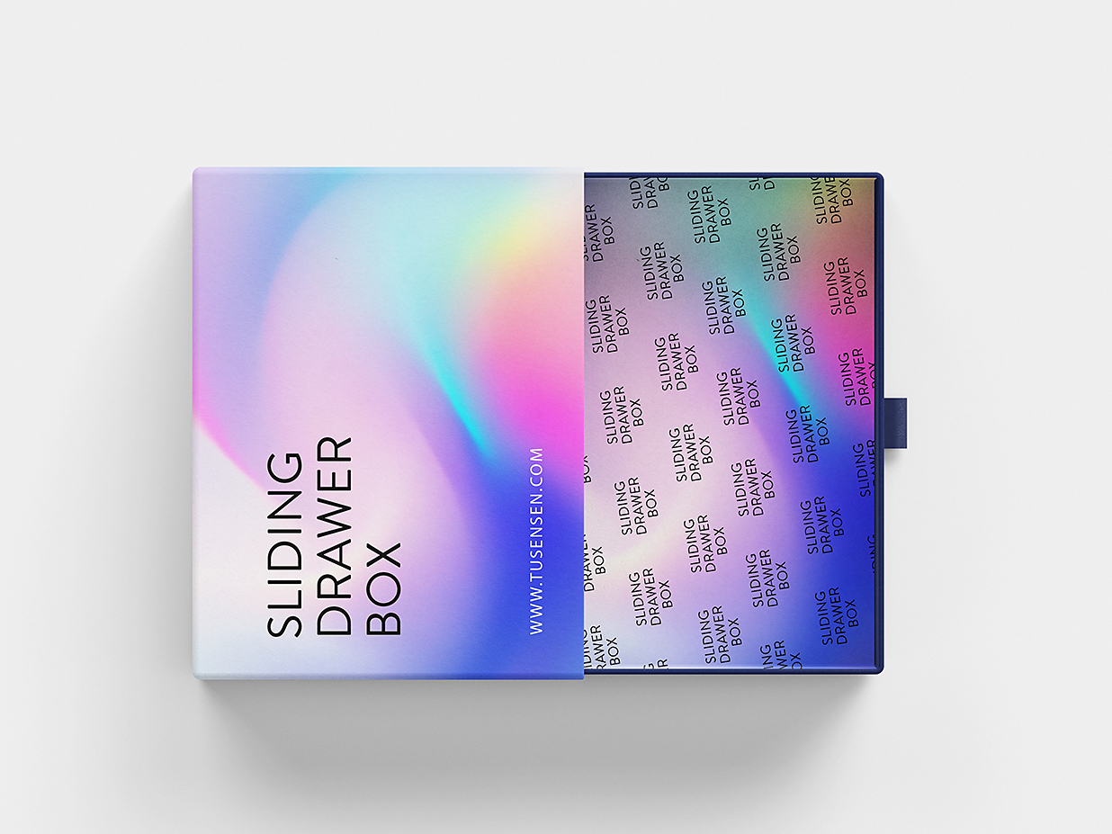 精致的抽拉盒包装盒礼品盒纸盒样机mockup6组插图5