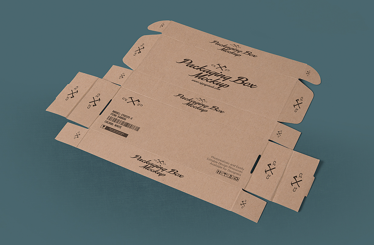 牛皮纸飞机盒纸盒包装盒样机mockup7组插图6