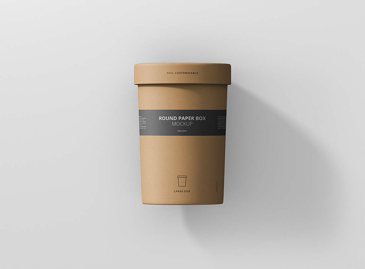 圆形牛皮纸纸筒杯包装盒样机mockup8组插图6