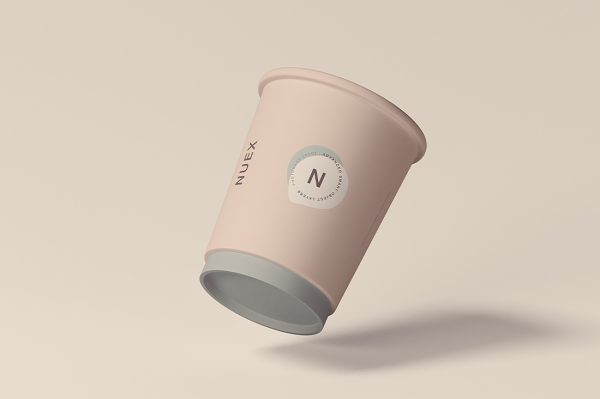一次性纸杯咖啡杯杯子样机mockup