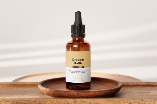 带场景的滴管瓶精华精油瓶样机mockup4组