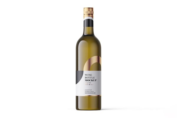白葡萄酒瓶样机mockup