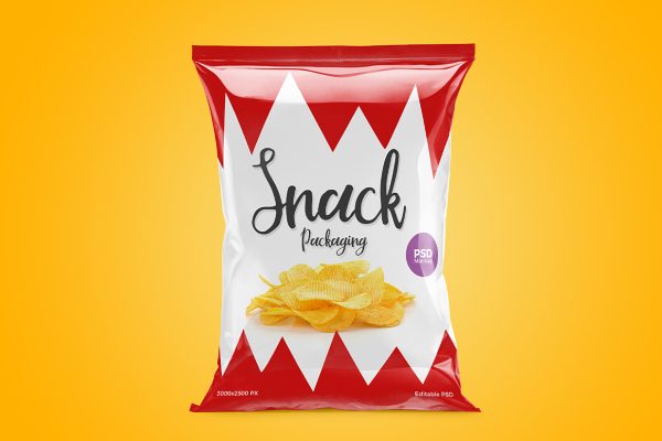 小袋薯片零食包装样机mockup
