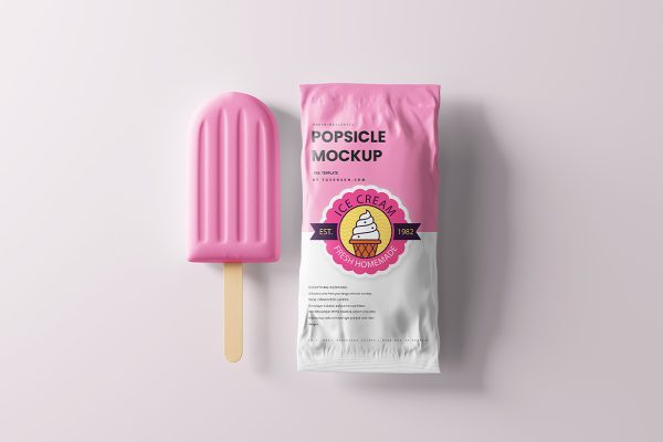 高质感冰淇淋冰棍包装样机mockup10组