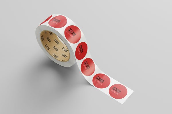 高质感圆形卷式贴纸样机mockup5组