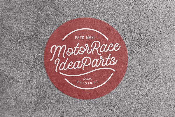 混泥土墙上圆形可撕贴纸样机mockup