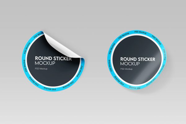 圆形可撕贴纸样机mockup3组