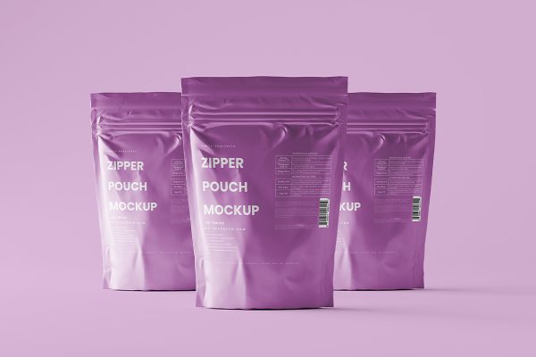 高质感自立袋自封袋食品包装袋样机mockup5组