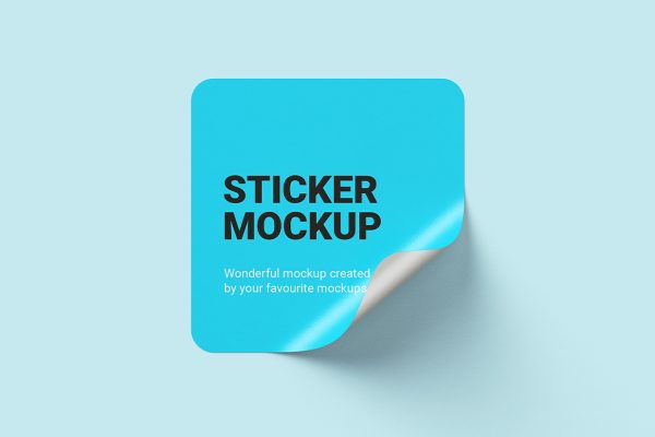矩形可撕贴纸样机mockup6组