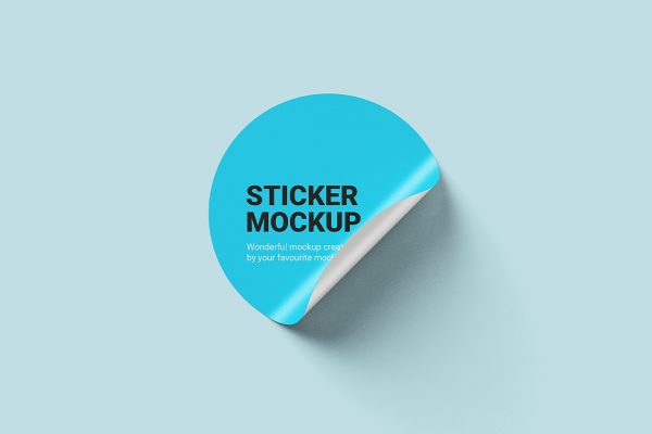 圆形可撕贴纸样机mockup6组
