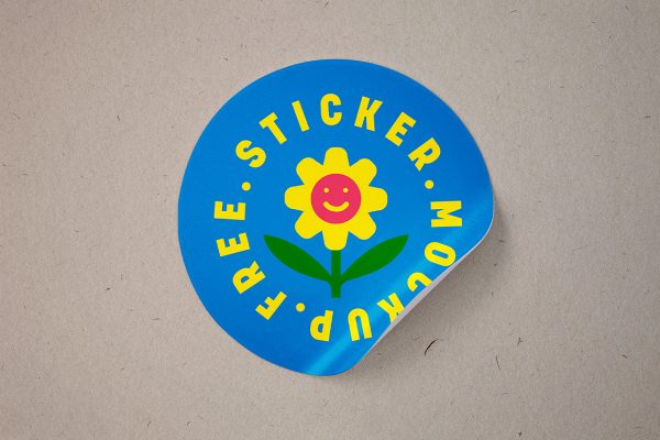 圆形可撕贴纸样机mockup