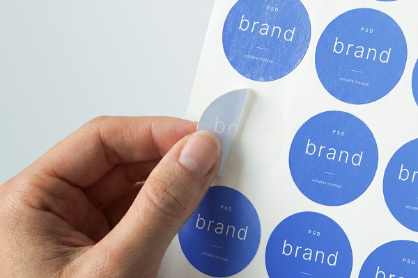 圆形可撕贴纸套装样机mockup