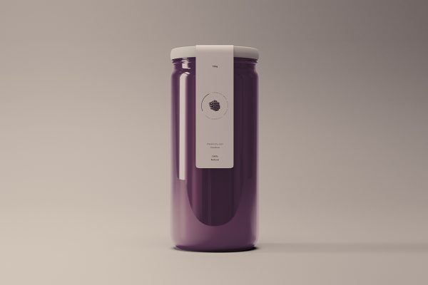 带标签的高质感食品罐玻璃罐样机mockup