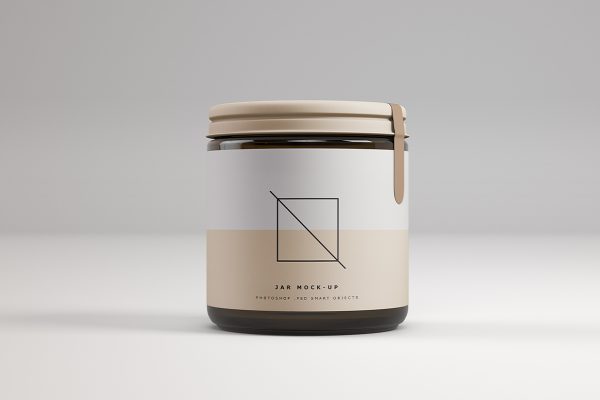 带标签的食品罐玻璃罐样机mockup