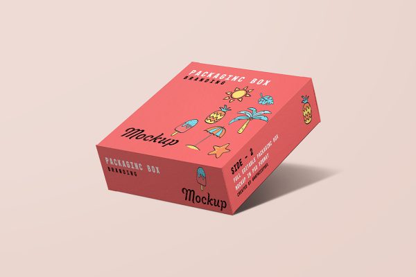 方形纸盒礼盒包装盒样机mockup2组