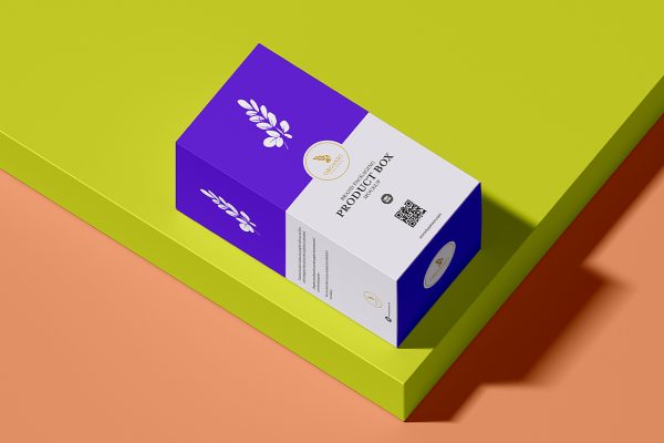 长方形纸盒包装盒样机mockup