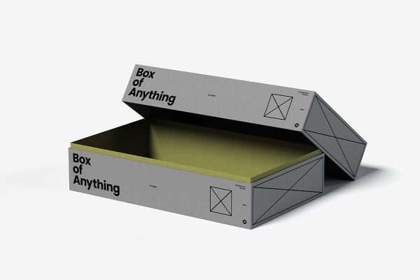 可折叠长方形纸盒收纳盒包装盒样机mockup