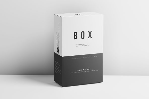 极简长方形纸盒礼盒包装盒样机mockup8组