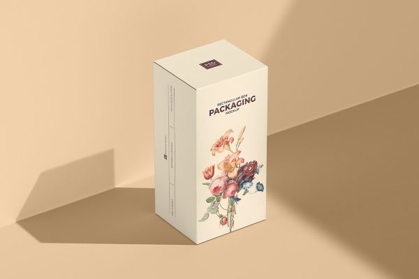 高质感长方形纸盒礼盒包装盒样机mockup