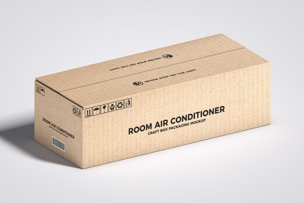 牛皮纸长条形纸箱包装样机mockup