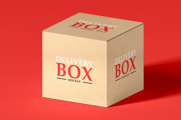天地盖快递盒快递箱纸箱包装样机mockup
