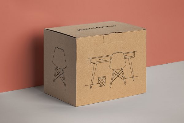 牛皮纸纸箱纸盒包装盒样机mockup