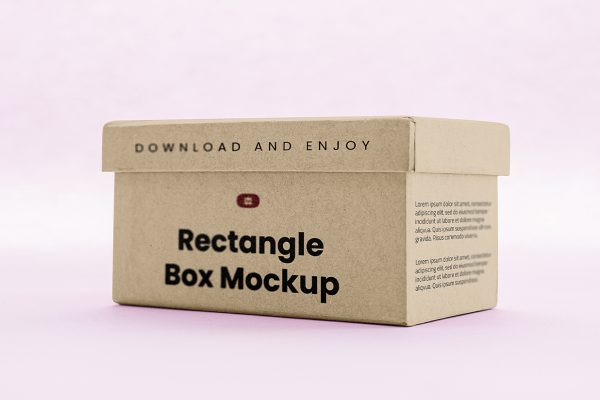 牛皮纸天地盖纸盒礼盒包装盒样机mockup