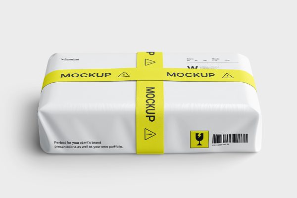 带封箱胶的快递盒纸盒包装盒样机mockup