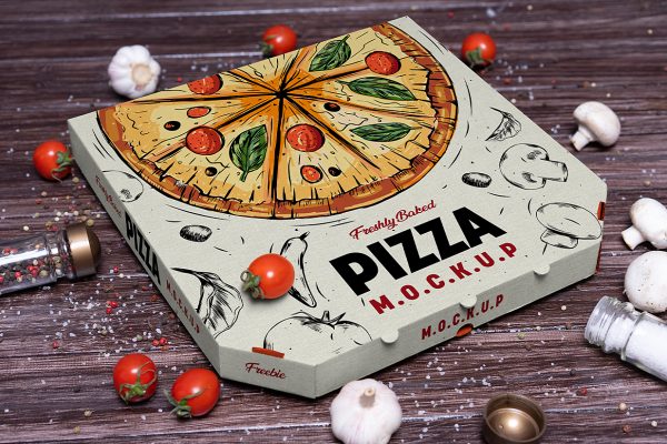 披萨包装盒样机mockup