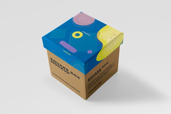 方形天地盖纸盒礼盒包装盒样机mockup4组