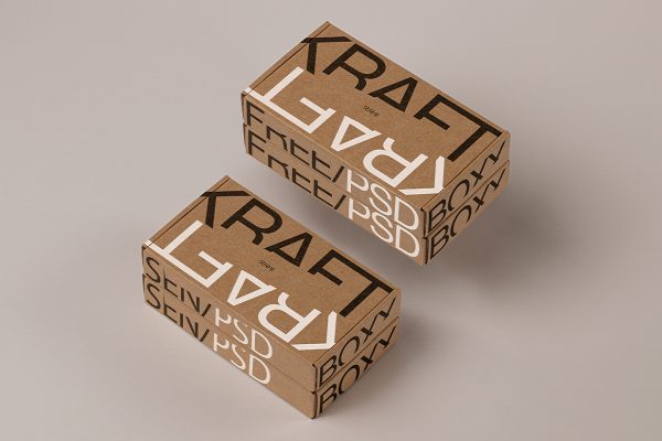 牛皮纸飞机盒纸盒包装盒样机mockup