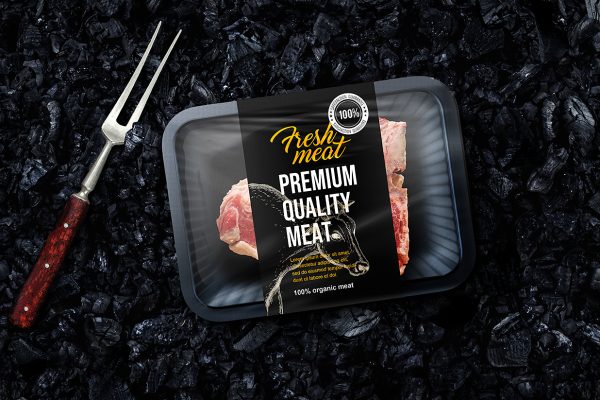 冷冻肉类食品包装样机mockup