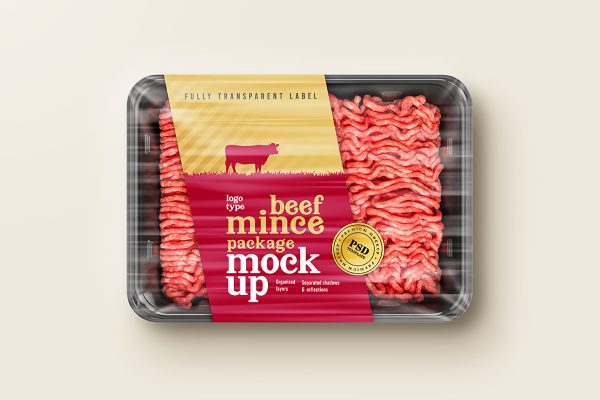 牛肉馅食品包装样机mockup2组