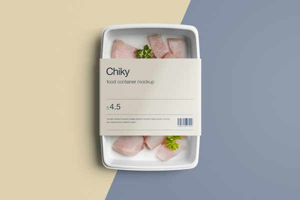 精致的一次性食品包装盒样机mockup