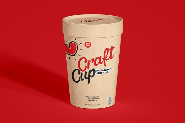 牛皮纸纸筒杯包装样机mockup