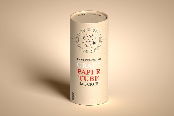 牛皮纸纸筒杯包装样机mockup